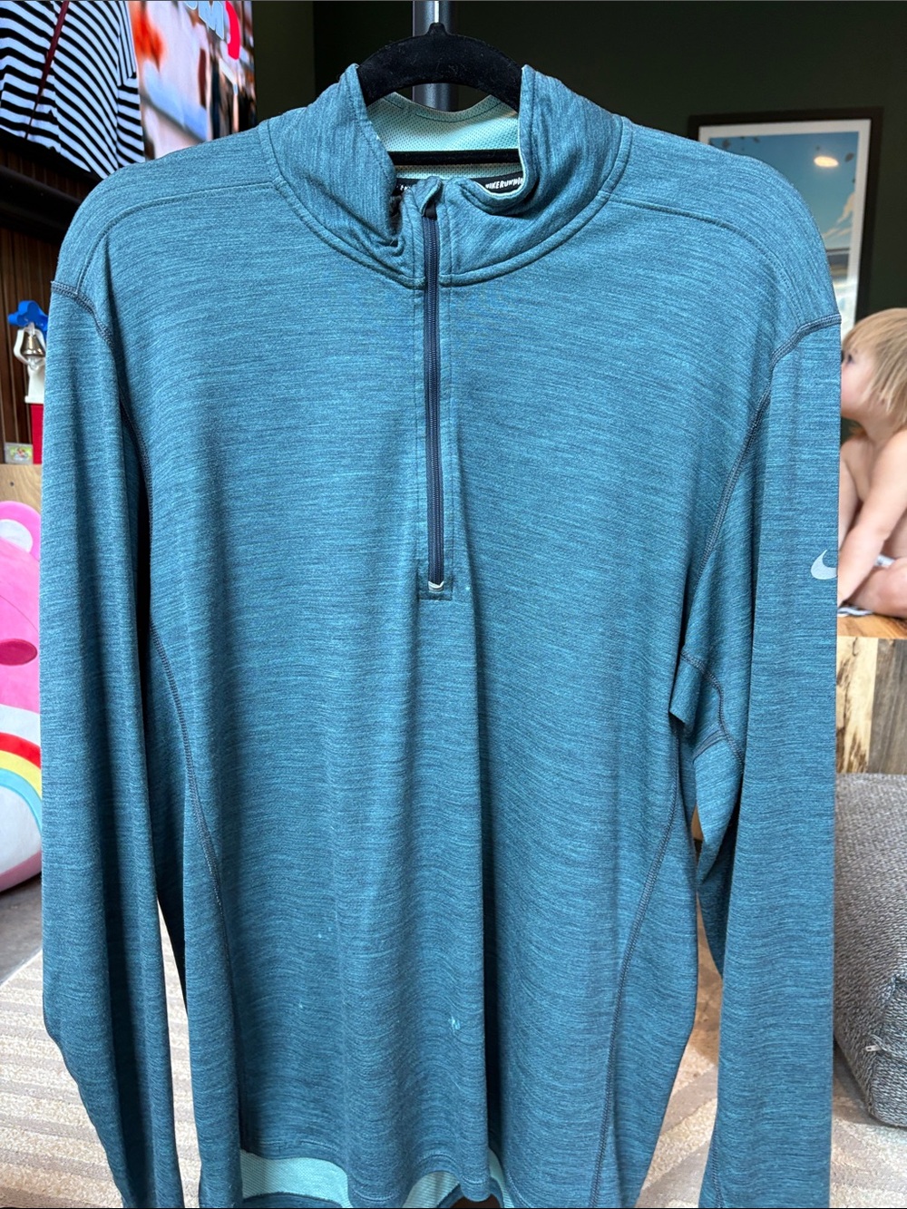 Nike Men’s Teal Blue Quarter-Zip Sweater